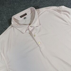 Peter Millar Polo Shirt Mens XL Pink Striped Summer Comfort Cowboys Golf Club